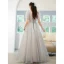 Chic / Belle Gris Paillettes Robe De Bal 2022 Princesse V-Cou Manches Courtes Dos Nu Longue Promo Robe De Ceremonie
