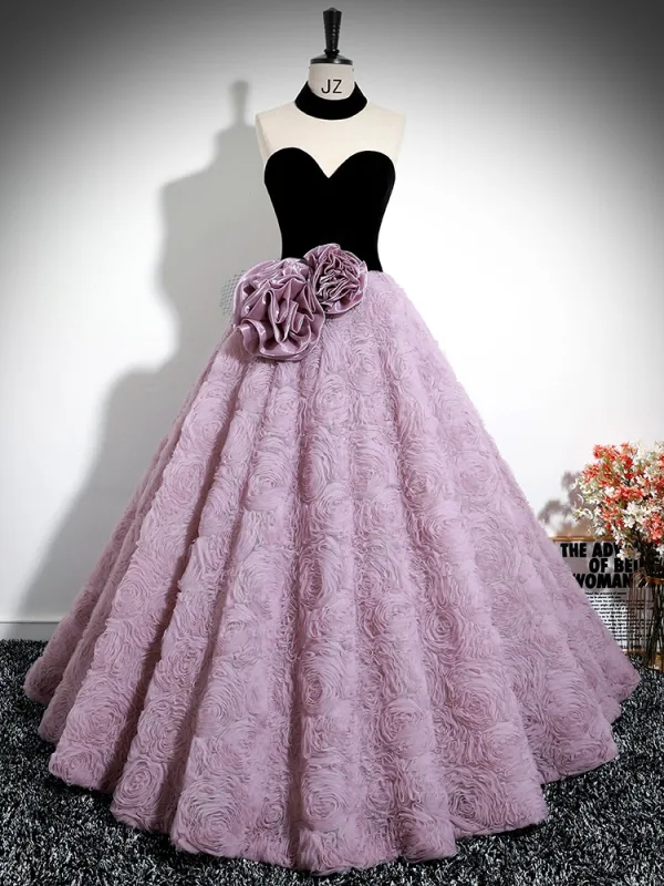 Audrey Hepburn Style Lavender Appliques Prom Dresses 2024 Ball Gown Off-The-Shoulder Long Sleeve Backless Sweep Train Prom Formal Dresses