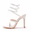 Sexy White Pearl Ankle Strap Summer Evening Party Womens Sandals 2023 10 cm Stiletto Heels Open / Peep Toe Sandals High Heels