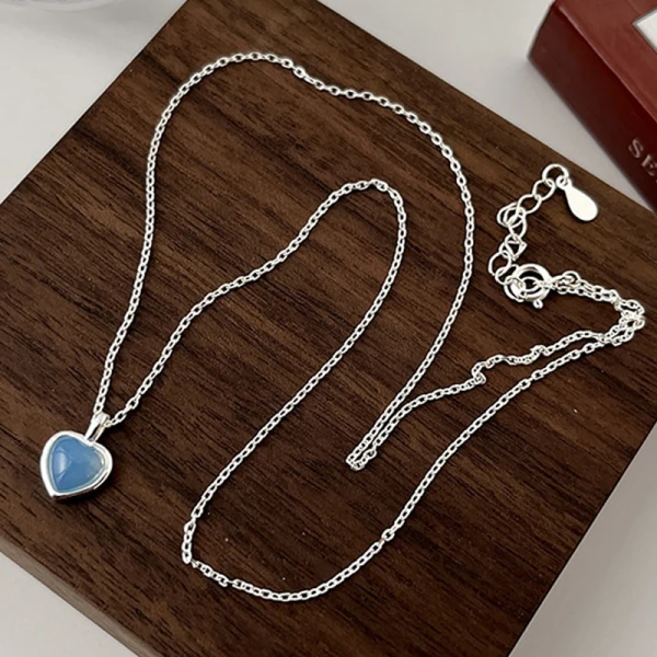 Härlig Rodnande Rosa Saterling Silver Hjärtformad Halsband Tillbehör 2023
