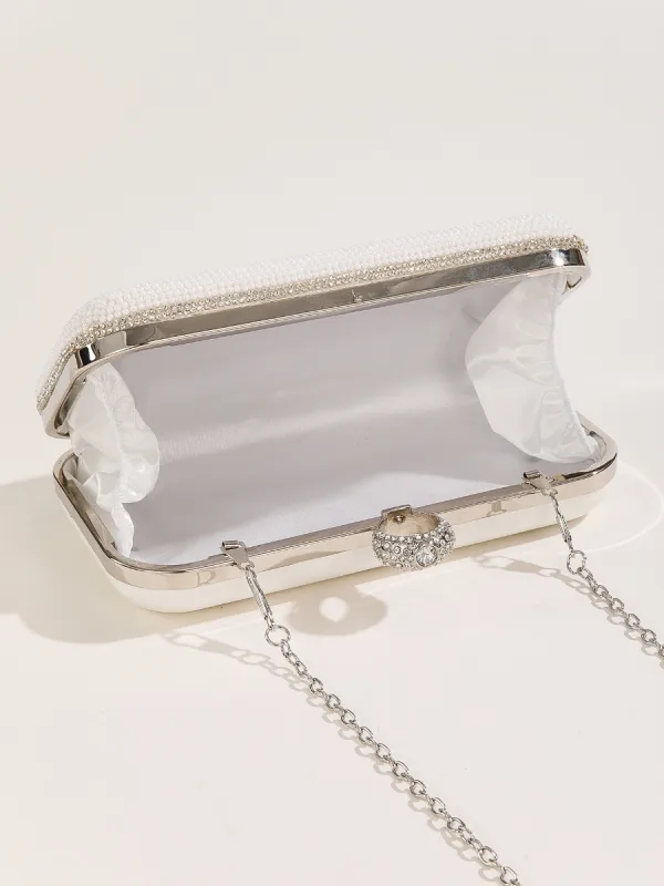 Fine Elfenben Perle Brevgrafikk Bryllup Clutch Veske 2023