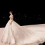 Luxury / Gorgeous Charming Beading Rhinestone Sequins White Wedding Dresses 2023 Ball Gown Scoop Neck Short Sleeve Backless Bow Royal Train Wedding