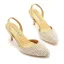 Simple Blanche Perle Chaussure De Mariée 2024 7 cm Talons Aiguilles À Bout Pointu Mariage Talons Hauts