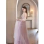 Chic / Beautiful Blushing Pink Beading Sequins Prom Dresses 2023 A-Line / Princess Scoop Neck Sleeveless Floor-Length / Long Prom Formal Dresses
