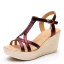 Modest / Simple Gold Street Wear Womens Sandals 2023 Waterproof T-Strap 8 cm Wedges Open / Peep Toe Sandals