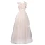 Fashion White Lace Butterfly Prom Dresses 2022 A-Line / Princess Scoop Neck Sleeveless Backless Floor-Length / Long Formal Dresses
