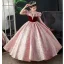 Bling Bling Burgundy Sequins Birthday Flower Girl Dresses 2023 Ball Gown Scoop Neck Ruffle Short Sleeve Floor-Length / Long Flower Girl Dresses