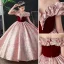 Bling Bling Burgundy Sequins Birthday Flower Girl Dresses 2023 Ball Gown Scoop Neck Ruffle Short Sleeve Floor-Length / Long Flower Girl Dresses
