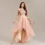 Bling Bling Gold Sequins Asymmetrical Prom Dresses 2024 A-Line / Princess Scoop Neck Sleeveless Prom Formal Dresses