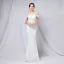 Charming Black Gold Sequins Evening Dresses 2022 Trumpet / Mermaid Off-The-Shoulder Short Sleeve Backless Floor-Length / Long Evening Party Formal Dresses