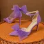Chic / Beautiful Prom Lavender Womens Shoes 2023 Ankle Strap Bow 8 cm Stiletto Heels Pointed Toe Womens Shoes High Heels