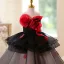Chic / Beautiful Black Appliques Sequins Birthday Flower Girl Dresses 2025 Ball Gown Scoop Neck Sleeveless Floor-Length / Long Tulle