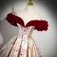 Fashion Burgundy Floral Prom Dresses 2023 Ball Gown Ruffle Off-The-Shoulder Short Sleeve Backless Floor-Length / Long Prom Formal Dresses