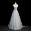 Charming Sage Green Beading Prom Dresses 2023 A-Line / Princess Off-The-Shoulder Bow Short Sleeve Backless Floor-Length / Long Formal Dresses