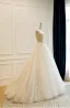 Stunning A-Line / Princess Ivory Beading Lace Wedding Dresses 2025 U-Neck Crossed Straps Sleeveless Tulle