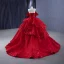 High-end Burgundy Glitter Pearl Appliques Cascading Ruffles Prom Dresses 2023 Ball Gown Off-The-Shoulder Sleeveless Backless Court Train Prom Formal Dresses