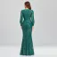 Sparkly Black Sequins Evening Dresses 2023 Trumpet / Mermaid V-Neck Long Sleeve Floor-Length / Long Evening Party Formal Dresses