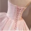 Fashion Blushing Pink Flower Prom Dresses 2024 Ball Gown Strapless Sleeveless Backless Sweep Train Prom Formal Dresses