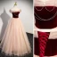 Chic / Beautiful Burgundy Rhinestone Tassel Prom Dresses 2023 2022 A-Line / Princess Off-The-Shoulder Sleeveless Backless Floor-Length / Long Prom Formal Dresses