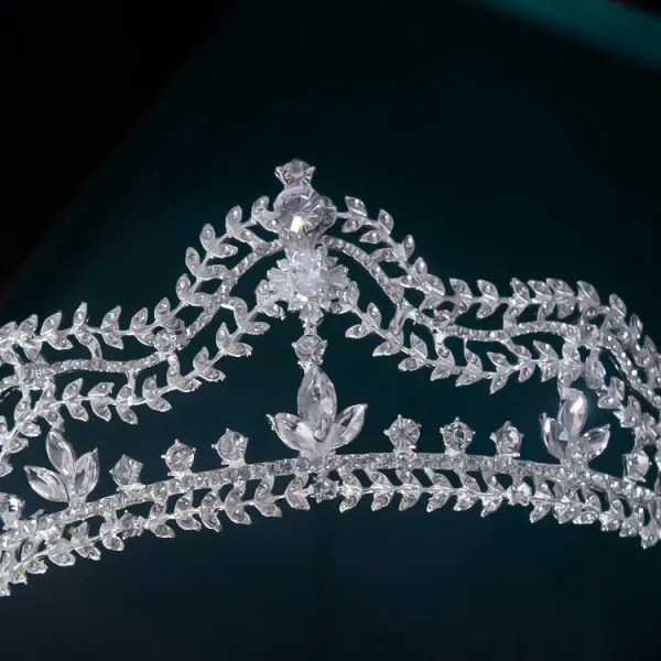 Chic / Belle Blanche Faux Diamant Alliage Mariage Tiare Accessoire Cheveux Mariage 2022