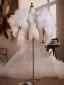 Éthéré Blanche Volants Fait main Soirée Tulle châle 2026