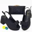 Chic / Beautiful Black Rhinestone Bow Womens Sandals Clutch Bags 2023 Evening Party 7 cm Thick Heels Open / Peep Toe Sandals High Heels Clutch Bags