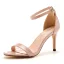 Sexy Rougissant Rose Soirée Sandales Femme 2024 Bride Cheville Talons Hauts 8 cm Talons Aiguilles Peep Toes / Bout Ouvert Sandales