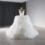 Luxury / Gorgeous White Cascading Ruffles Ball Gown Wedding Dresses 2024 Strapless Sleeveless Backless Court Train Wedding