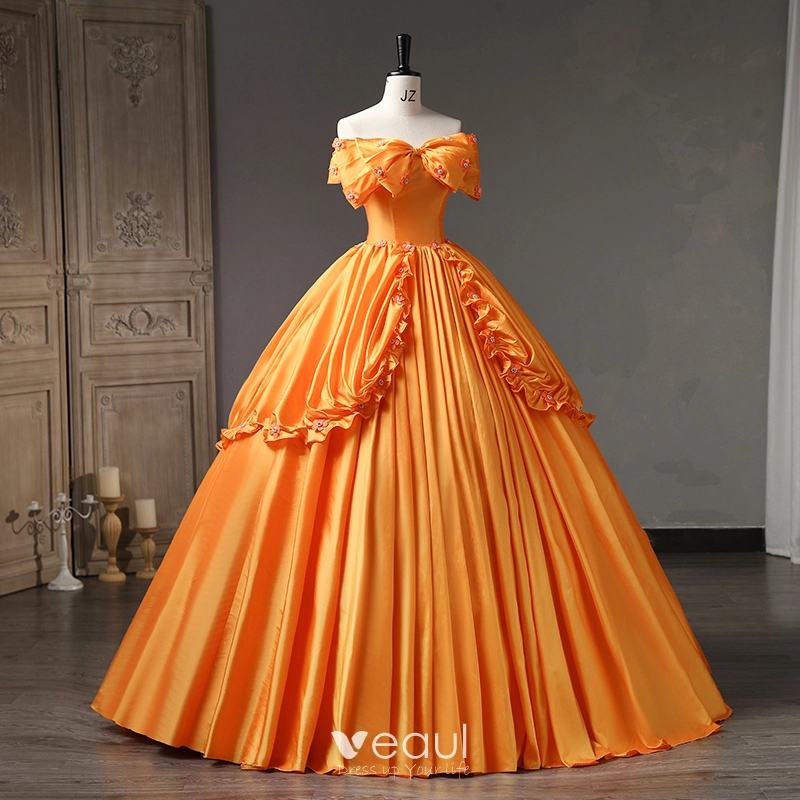 Orange elegant dresses shop