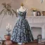 Flower Fairy Black Printing Knee-Length Homecoming Graduation Dresses 2024 A-Line / Princess Spaghetti Straps Sleeveless Backless