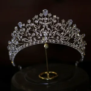 Mode Argenté Faux Diamant Mariage Zircon Accessoire Cheveux Mariage 2022 Alliage Tiare