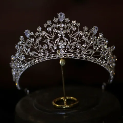 Fashion Silver Rhinestone Wedding Zircon Bridal Hair Accessories 2022 Alloy Tiara