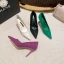 Fashion Black Evening Party Pumps 2023 Leather 8 cm Stiletto Heels Pointed Toe Pumps High Heels