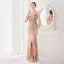 Sexy Beige Paillettes Robe De Soirée 2022 Trompette / Sirène Bretelles Spaghetti Sans Manches Dos Nu Longue Soirée Robe De Ceremonie