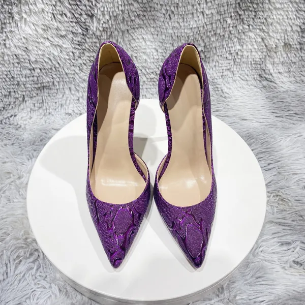 Chic / Beautiful Purple Prom Womens Shoes 2023 12 cm Stiletto Heels Pointed Toe Womens Shoes High Heels