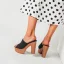 Chic / Beautiful Navy Blue Summer Street Wear Womens Sandals 2022 11 cm Thick Heels Open / Peep Toe Sandals High Heels