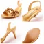 Charmant Gold Abend Strass Sandalen Damen 2023 6 cm Stilettos Peeptoes Sandaletten Hochhackige