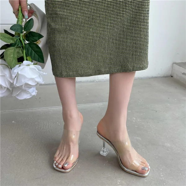 Sexy Summer Casual Black Womens Sandals 2022 9 cm Stiletto Heels Open / Peep Toe Sandals High Heels