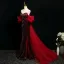Sexy Bling Bling Burgundy Sequins Evening Dresses 2025 Trumpet / Mermaid Strapless Sleeveless Backless Floor-Length / Long Evening Party Formal Dresses