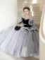 Voluminous Grey Pearl Cascading Ruffles Birthday Flower Girl Dresses 2026 Ball Gown Scoop Neck Long Sleeve Floor-Length / Long