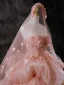 Luxus / Herrlich Rosa Applikationen Pailletten Ballkleider 2025 Ärmellos Bandeau Rückenfreies Kapelle-Schleppe Festliche Kleider