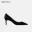 Chic / Beautiful Dark Green Suede Evening Party Pumps 2026 Leather 10 cm Stiletto Heels Pointed Toe High Heels