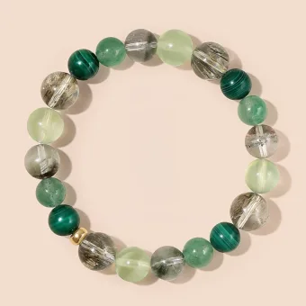 Unusual Green Handmade Natural Crystal Green Phantom Crystal Bracelets 2025 Accessories