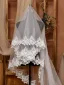 Elegant White Handmade  Lace Flower Sweep Train 3 m Wedding Veils 2025