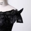 Elegant Black Sequins Prom Dresses Ball Gown 2023 Off-The-Shoulder Short Sleeve Backless Floor-Length / Long Formal Dresses