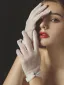 Hvit Audrey Hepburn Stil Perle Sløyfe Satin Bryllup Brudehansker 2025