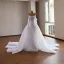 Luxus / Herrlich Weiß Handgefertigt Perlenstickerei Perle Strass Brautkleider / Hochzeitskleider 2026 Meerjungfrau Bandeau Ärmellos Rückenfreies Sweep / Pinsel Zug