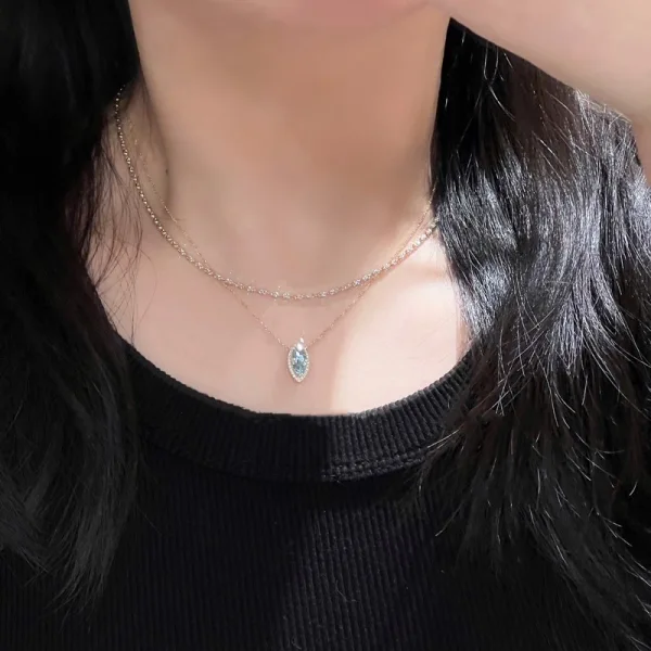Vintage / Retro Sky Blue Zircon Evening Party Accessories Necklaces 2023