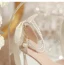 Elegant White Pearl Rhinestone Appliques Wedding Shoes 2024 8 cm Stiletto Heels Pointed Toe Wedding Sandals High Heels