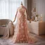 Charming Blushing Pink Appliques Glitter Pearl Rhinestone Prom Dresses 2026 A-Line / Princess Strapless Sleeveless Backless Floor-Length / Long Prom Formal Dresses